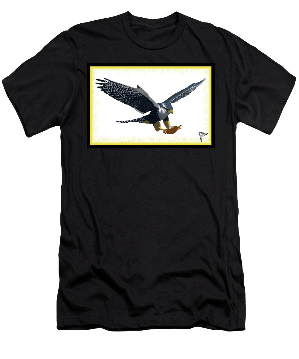 Football Falcon Yellow College Mascot Designs T-Shirt