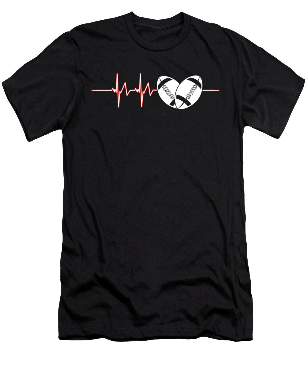 Football Heartbeat Goalie Rugby Footballer Players Team Sports Gift Thomas Larch T-Shirt