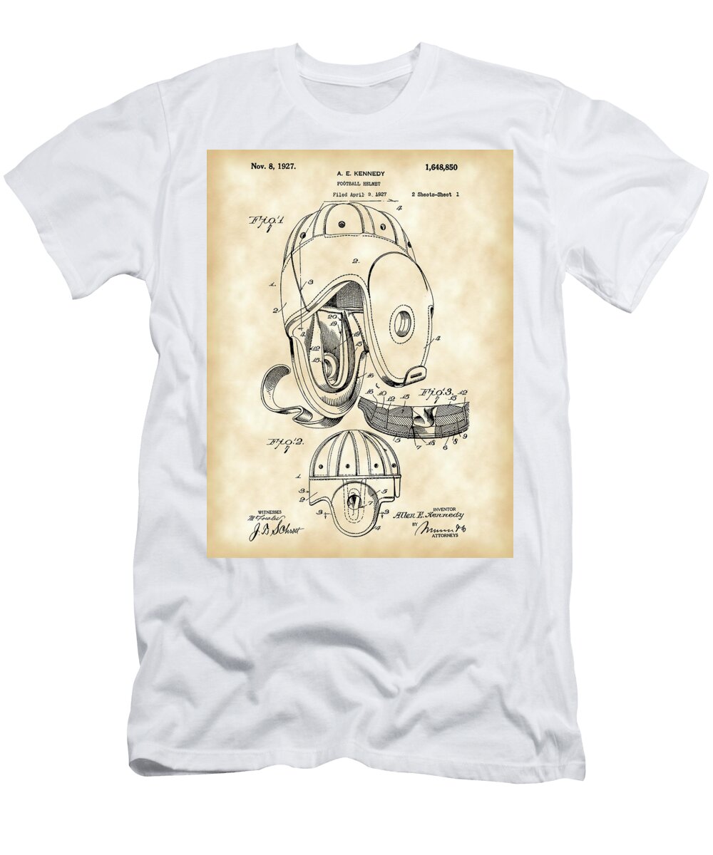 Football Helmet Patent 1927 Vintage Stephen Younts T-Shirt