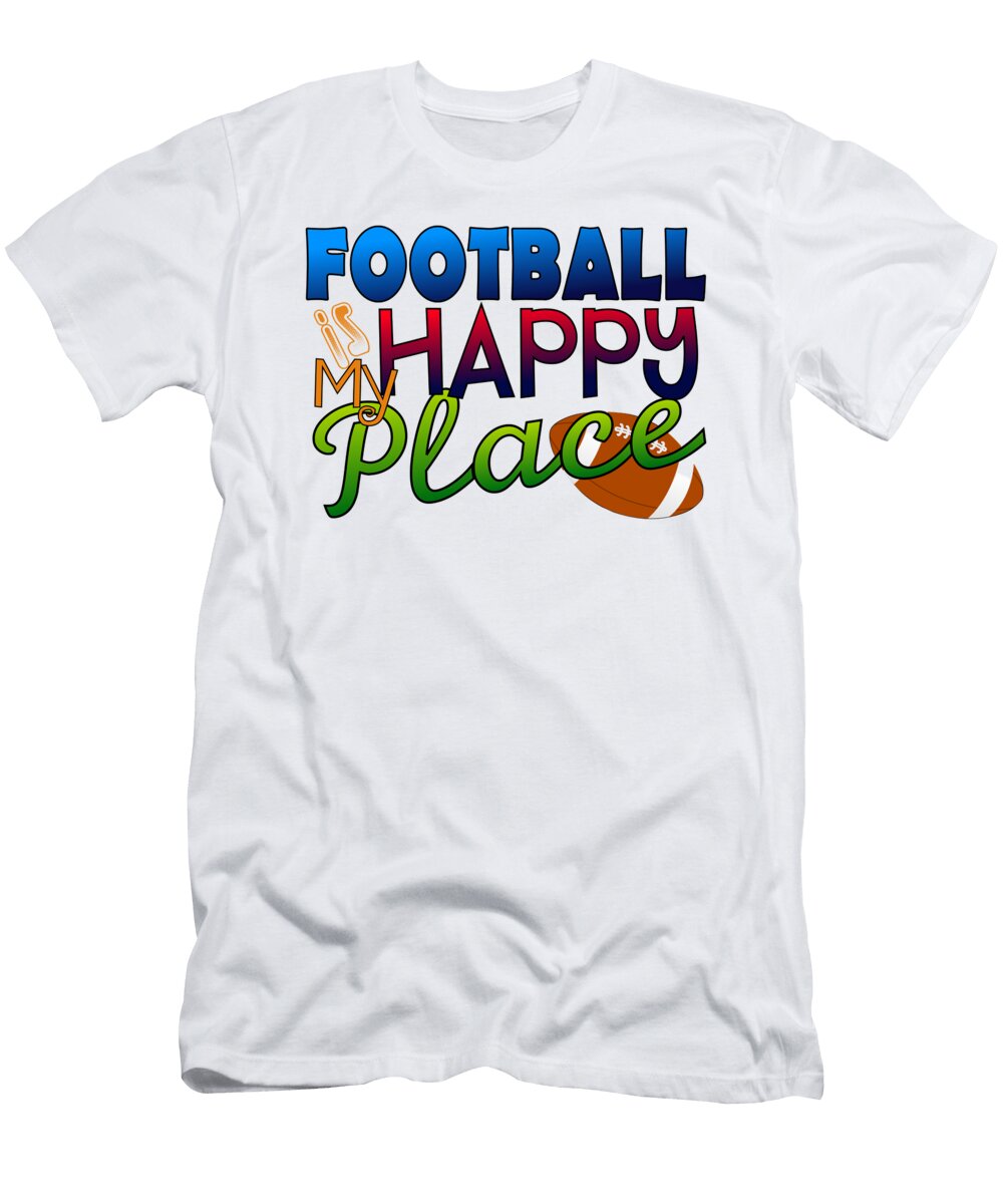 Football Is My Happy Place Shelley Overton T-Shirt