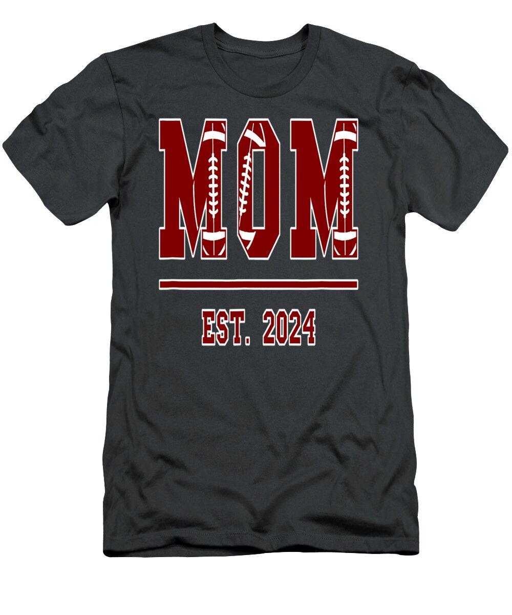 Football Mom Est 2024 Rugby Mother Mothers Day Birthday Reed Ceitid T-Shirt