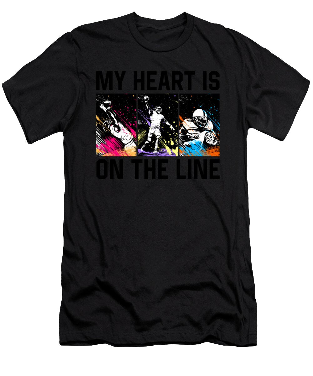 Football My Heart Is on the Line Offensive Lineman Tinh Tran Le Thanh T-Shirt
