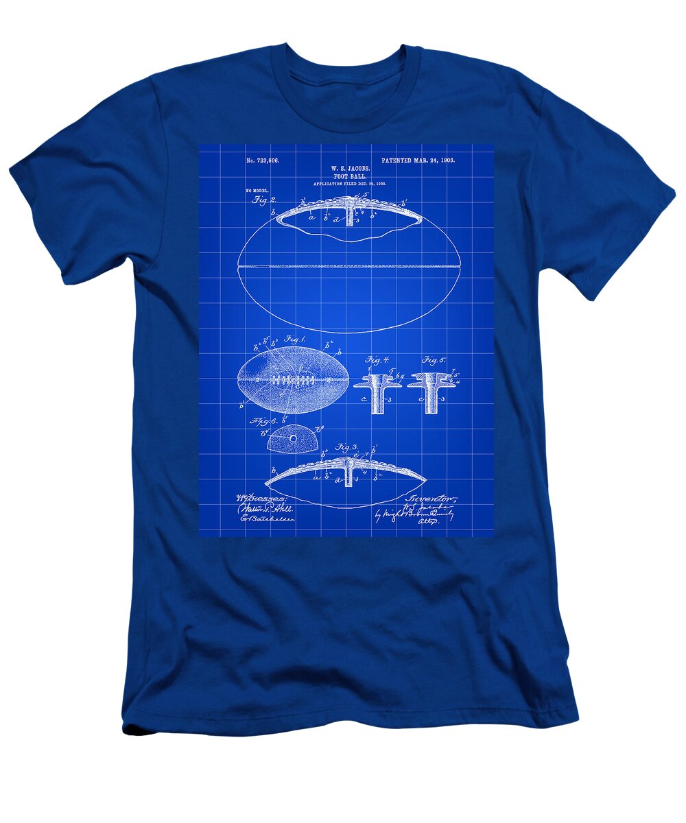Football Patent 1902 Blue Stephen Younts T-Shirt