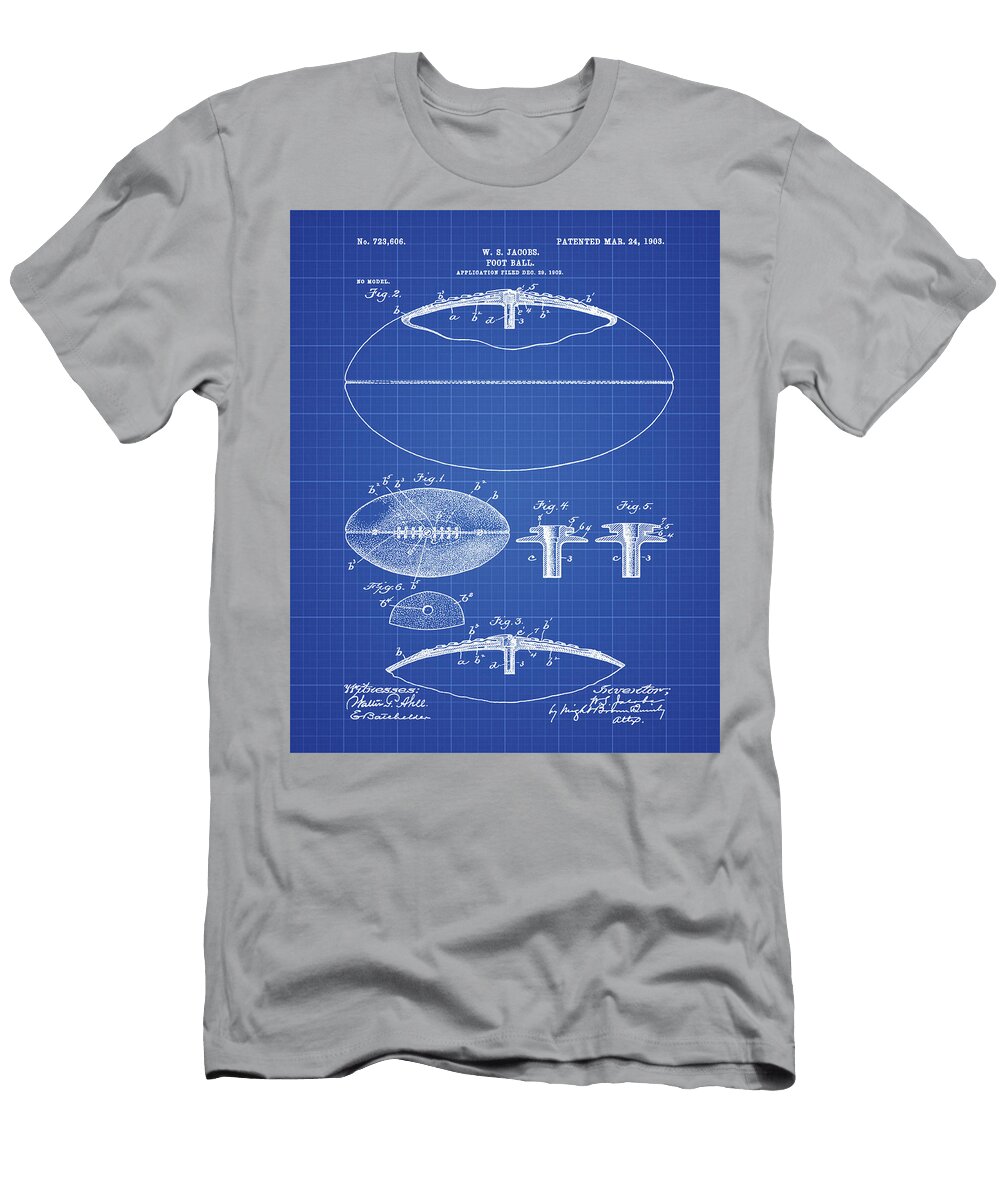Football Patent 1903 Blueprint Bill Cannon T-Shirt