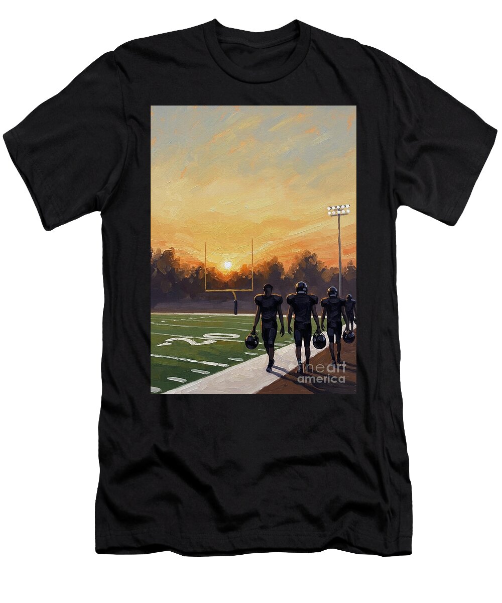 Football Players At Sunset Carlos V T-Shirt