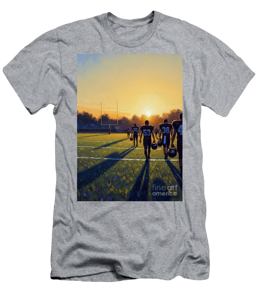 Football Players At Sunset Painting Carlos V T-Shirt