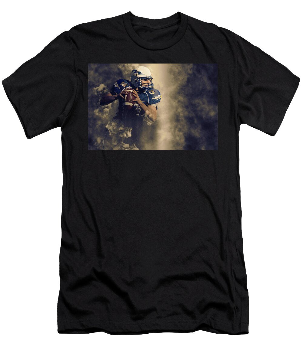 Football Quarterback in Smoke and Haze Elaine Plesser T-Shirt