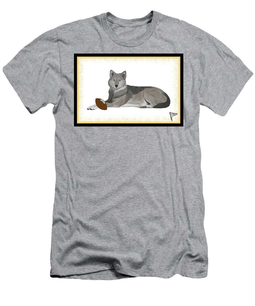 Football Wolf Gold College Mascot Designs T-Shirt