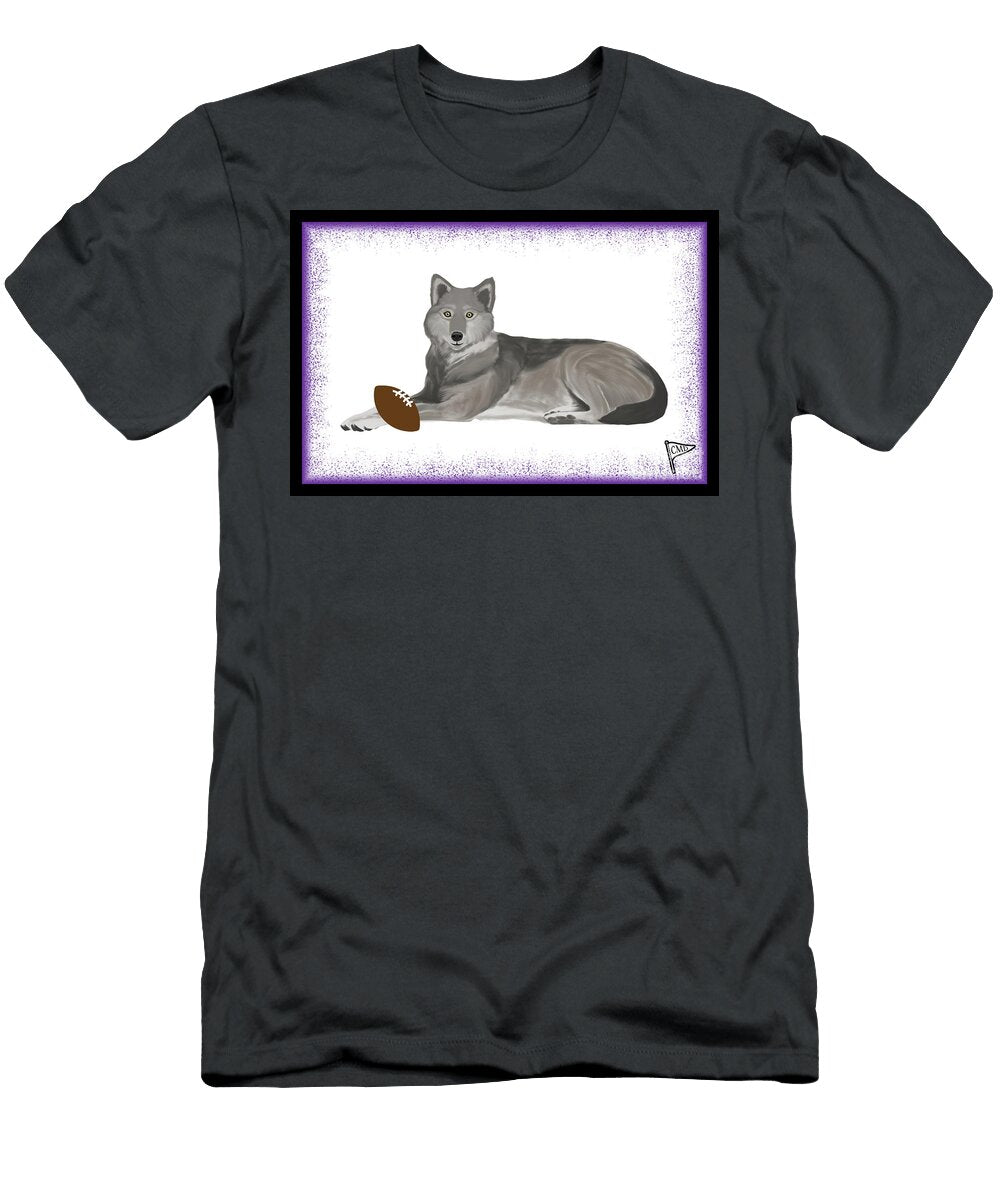 Football Wolf Purple College Mascot Designs T-Shirt