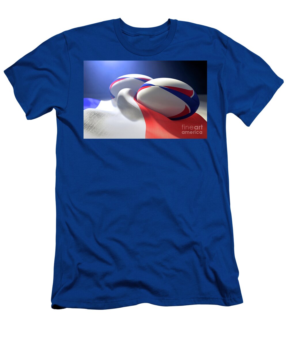 France Flag and Rugby Ball Pair Allan Swart T-Shirt