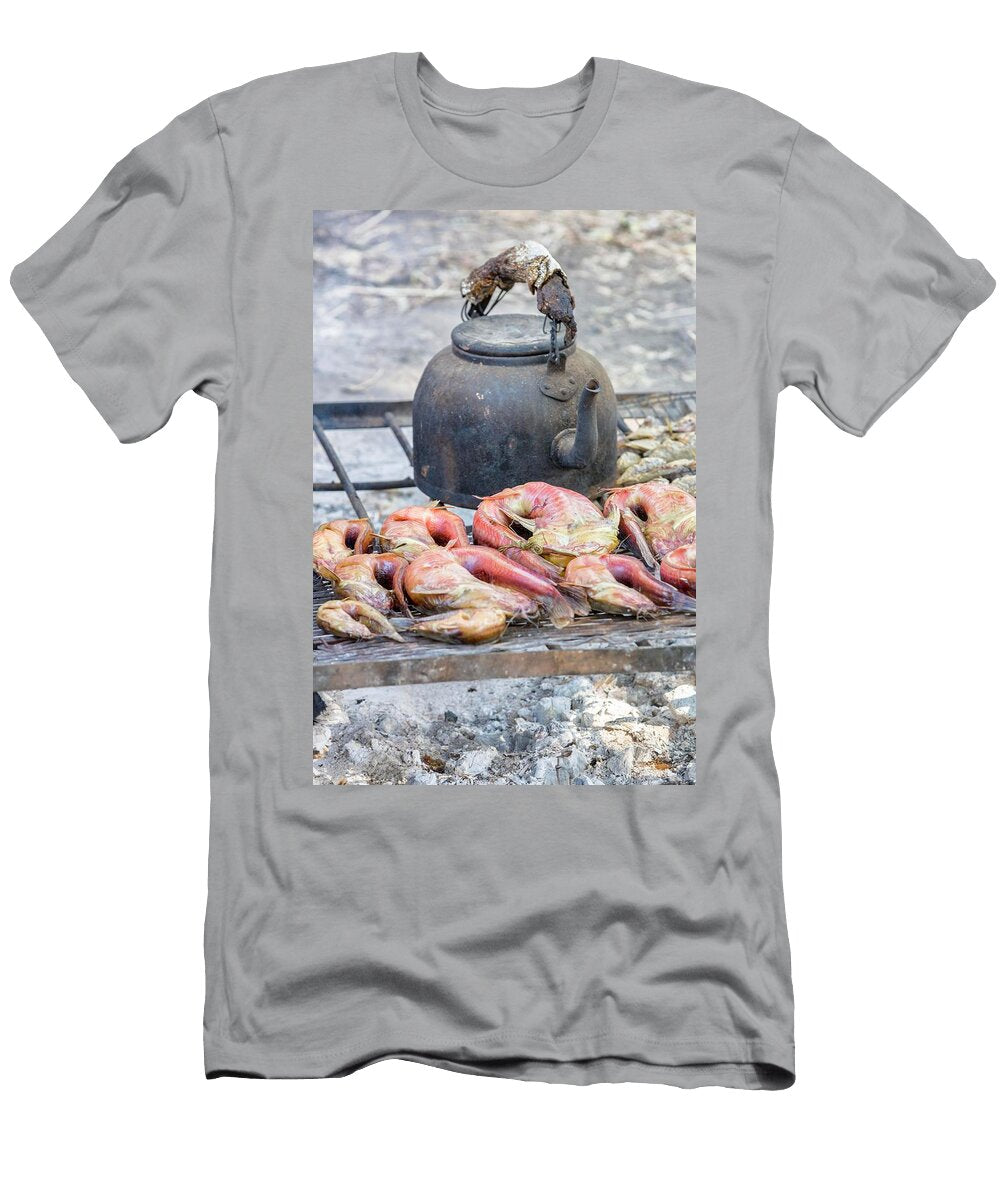 Fresh Fish and a Kettle on a Barbecue Zambia Africa Jalag Tim Langlotz T-Shirt