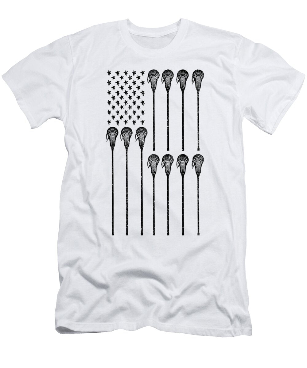 Fun American Flag Lacrosse Sticks Fun Lacrosse Kanig Designs T-Shirt