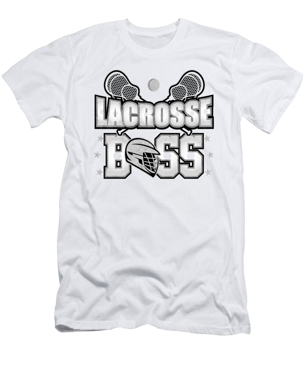 Fun Lacrosse Boss Lacrosse Sticks and Helmet Kanig Designs T-Shirt