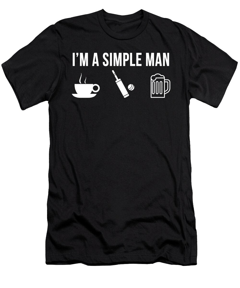 Funny Cricket Athlete Sports Simple Man Lukas Davis T-Shirt
