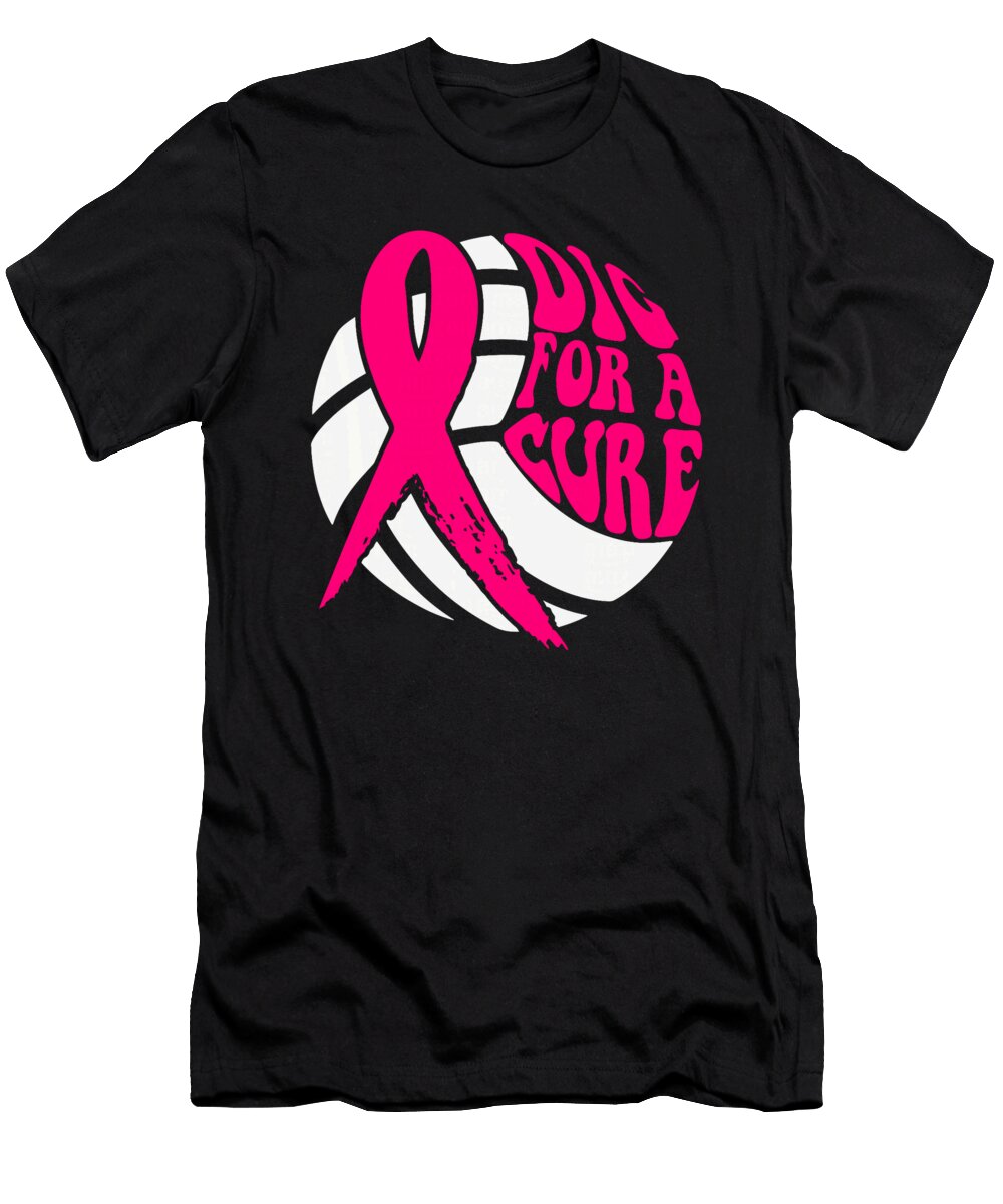 Funny Dig for Cure Ribbon Volleyball Breast Maisie Jackson T-Shirt