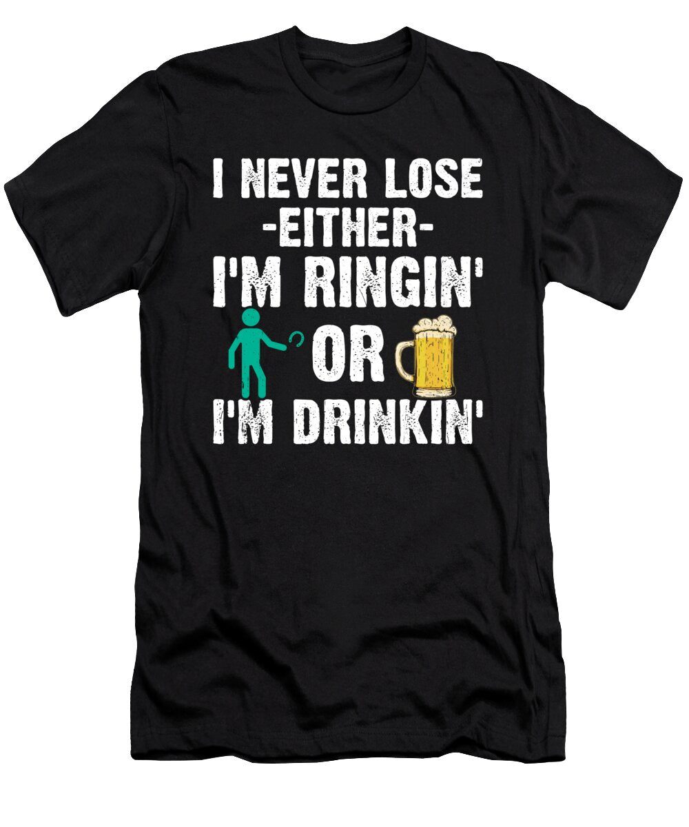 Funny Drinking Horseshoe Pitching Me T-Shirt