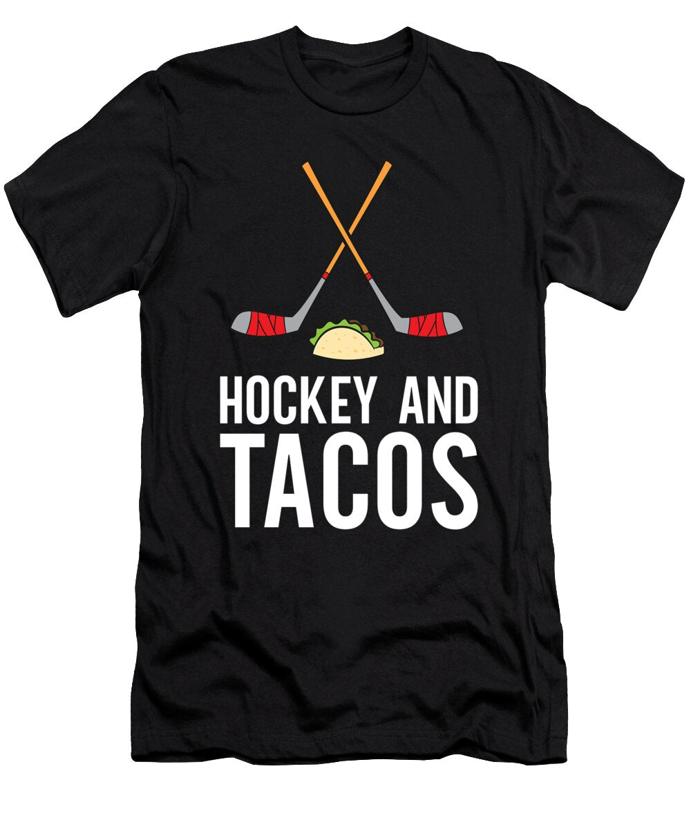 Funny Hockey Lover Hockey and Tacos Eq Designs T-Shirt