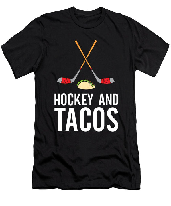 Funny Hockey Lover Hockey and Tacos Eq Designs T-Shirt