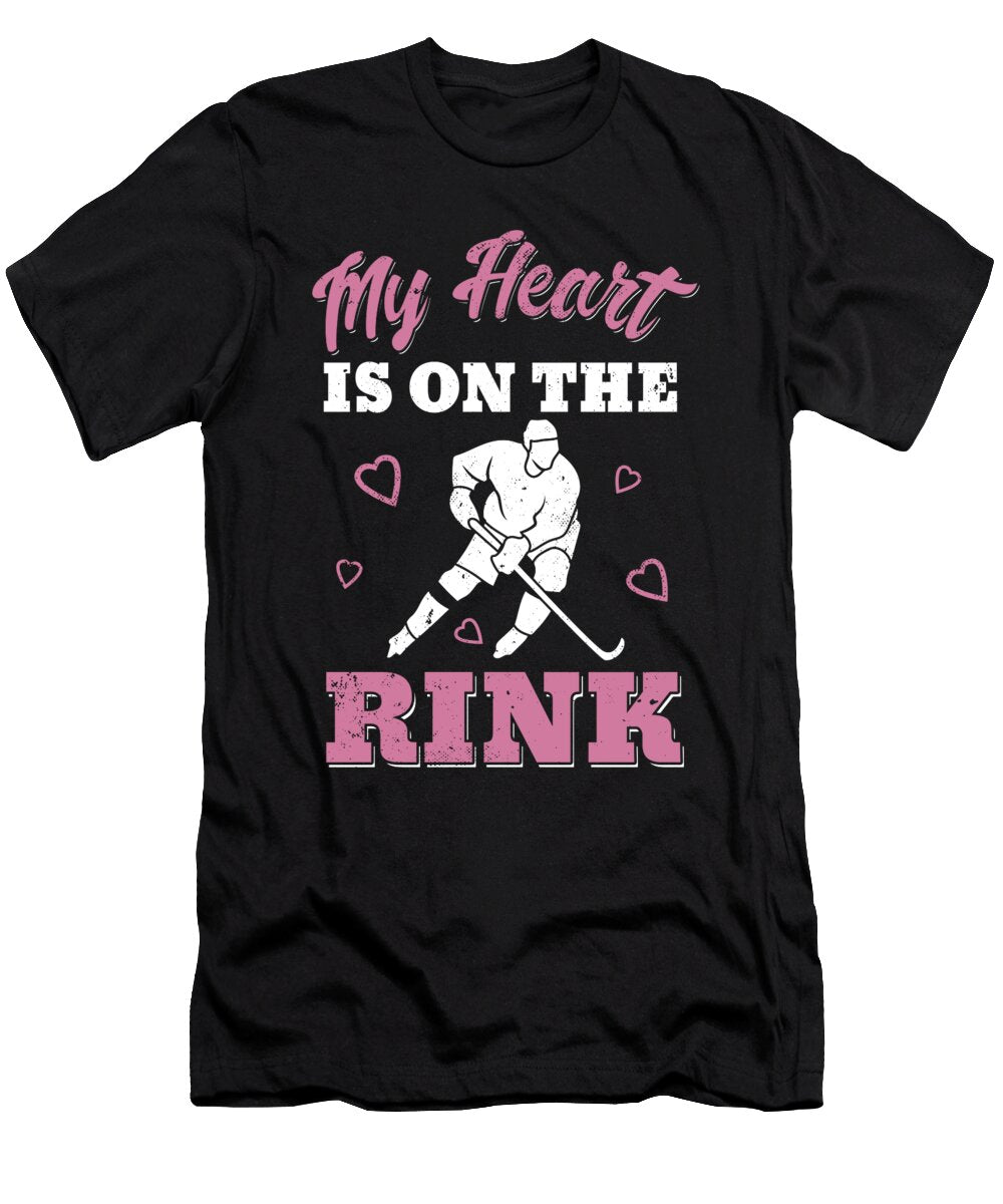Funny Ice Hockey Mom My Heart in on the Rink Me T-Shirt