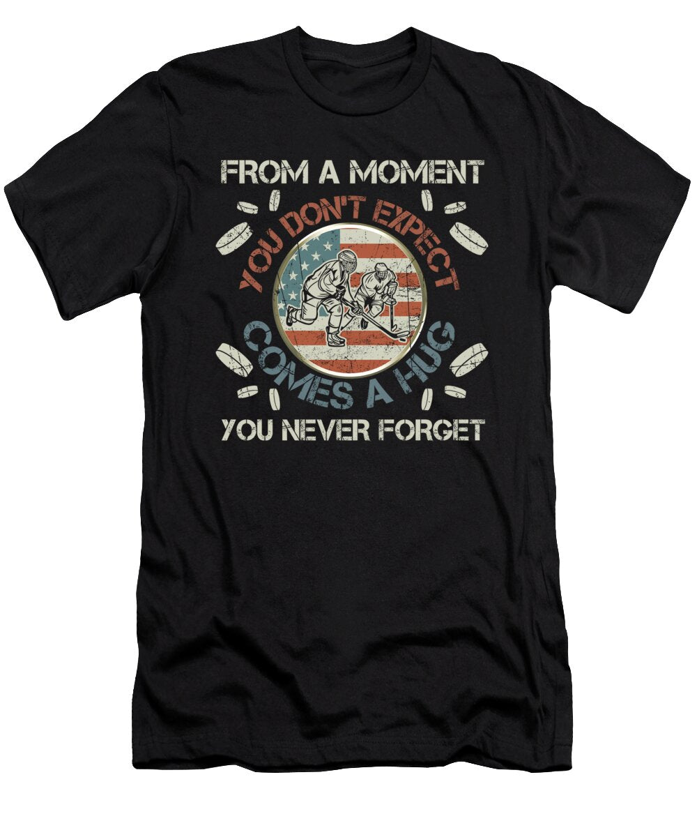 Funny Ice Hockey Player American Flag Me T-Shirt