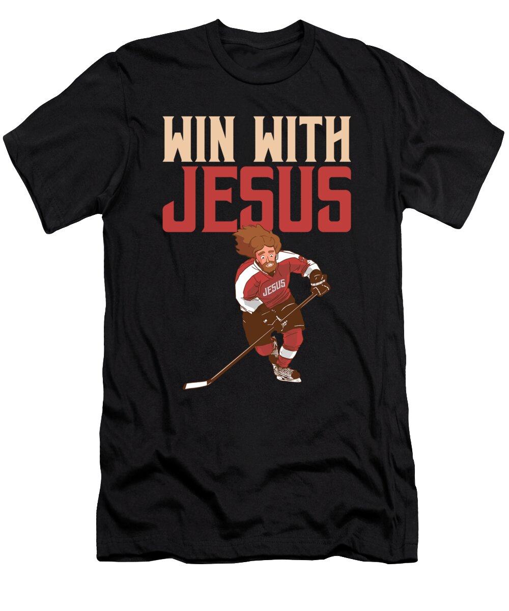 Funny Ice Hockey Player Jesus Me T-Shirt