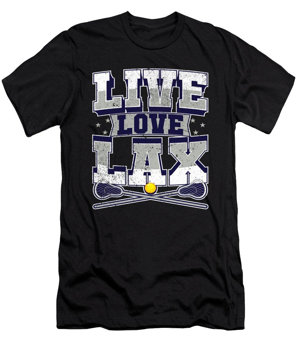 Funny Lacrosse Lax Live Love Lax Crazy Squirrel T-Shirt