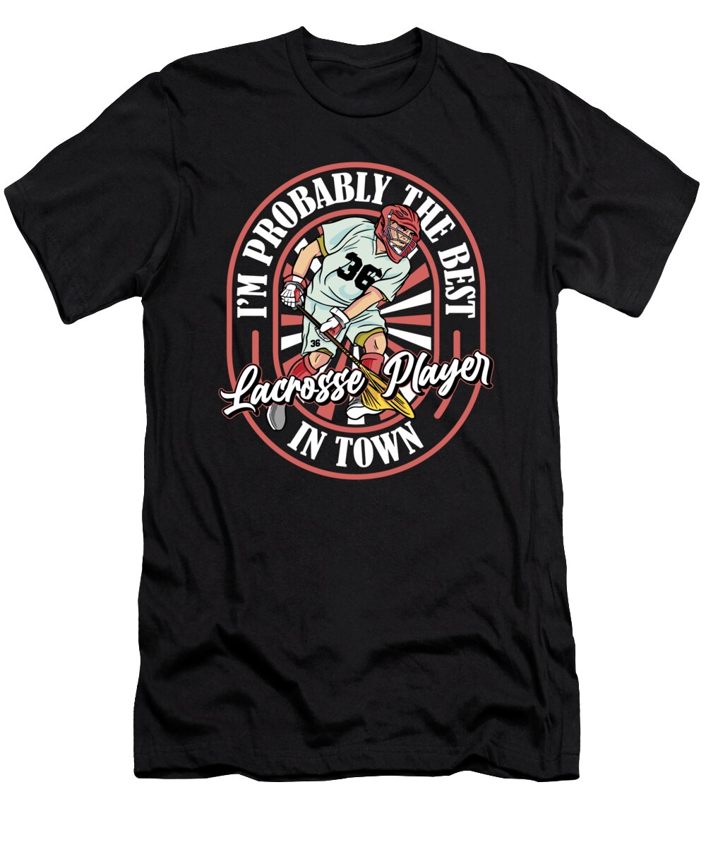 Funny Lacrosse Sport Lacrosse Crazy Squirrel T-Shirt