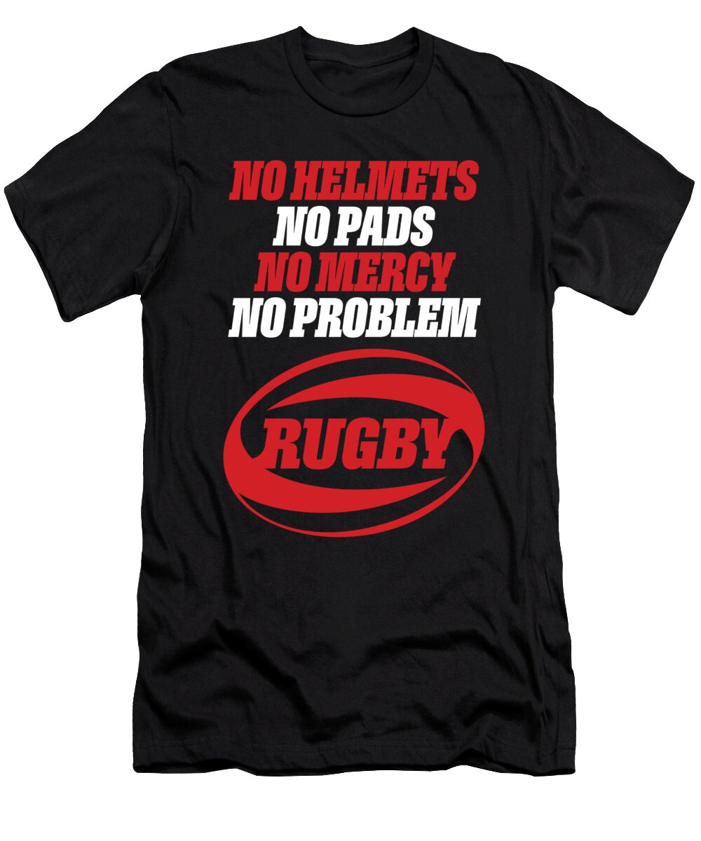Funny Rugby No Helmets No Pad No Problem Faded Vector Deluxe T-Shirt