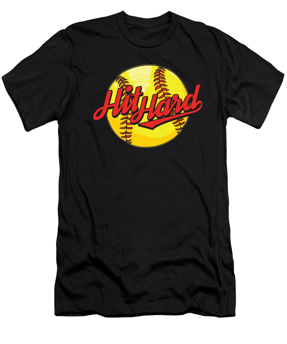 Funny Softball Batter Catcher Pitcher Hit Hard Crazy Squirrel T-Shirt