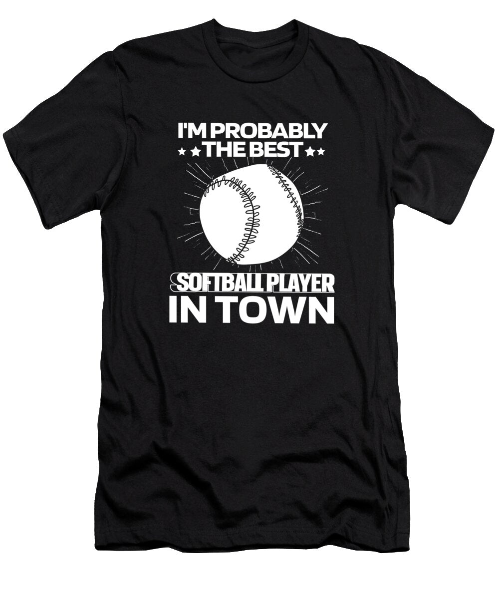 Funny Softball Batter Catcher Pitcher Softball Crazy Squirrel T-Shirt