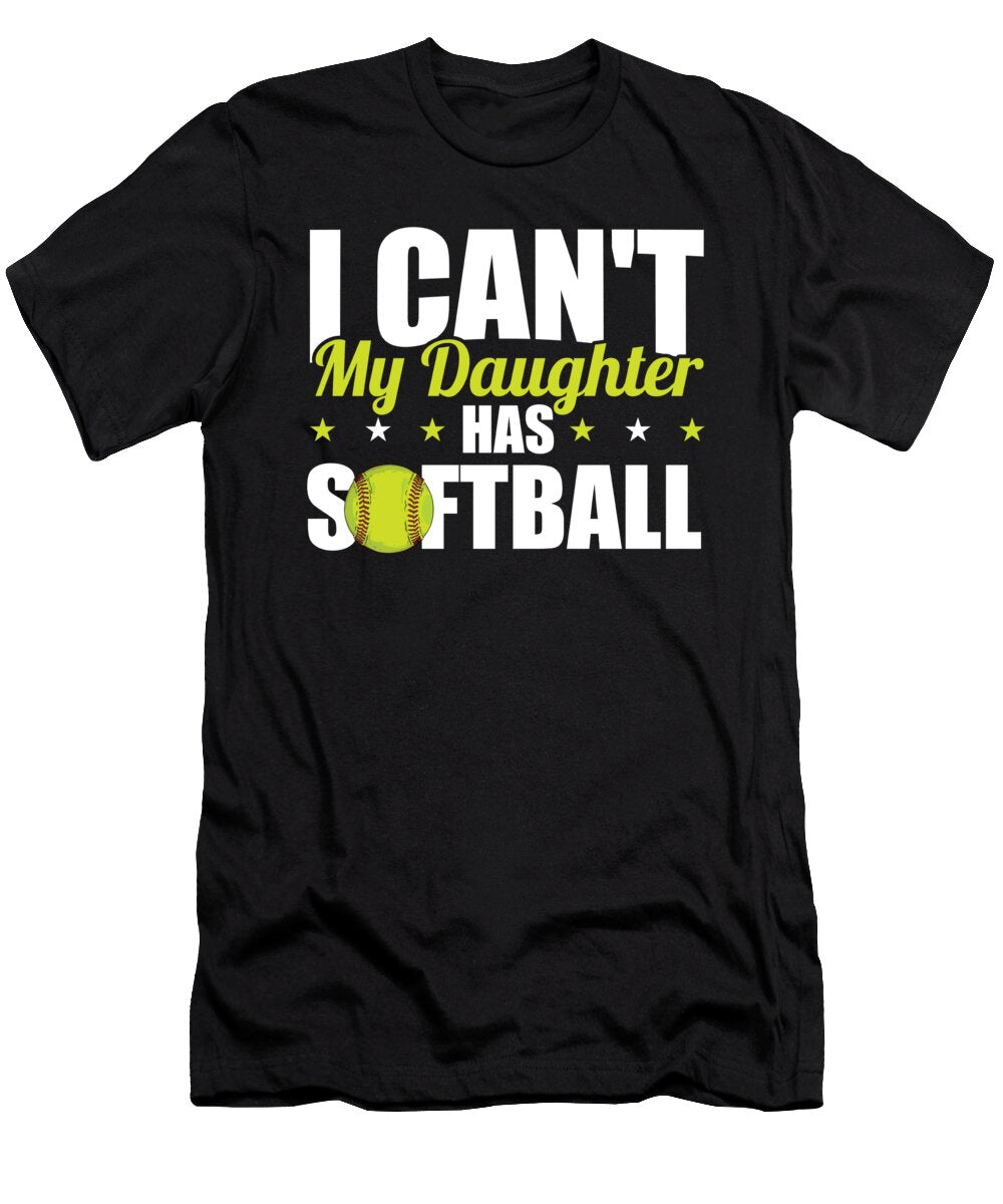 Funny Softball Dad Catcher I Cant My Daughter Has Softball Crazy Squirrel T-Shirt