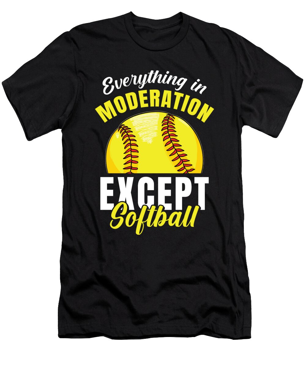 Funny Softball Pitcher Catcher Batter Softball Crazy Squirrel T-Shirt