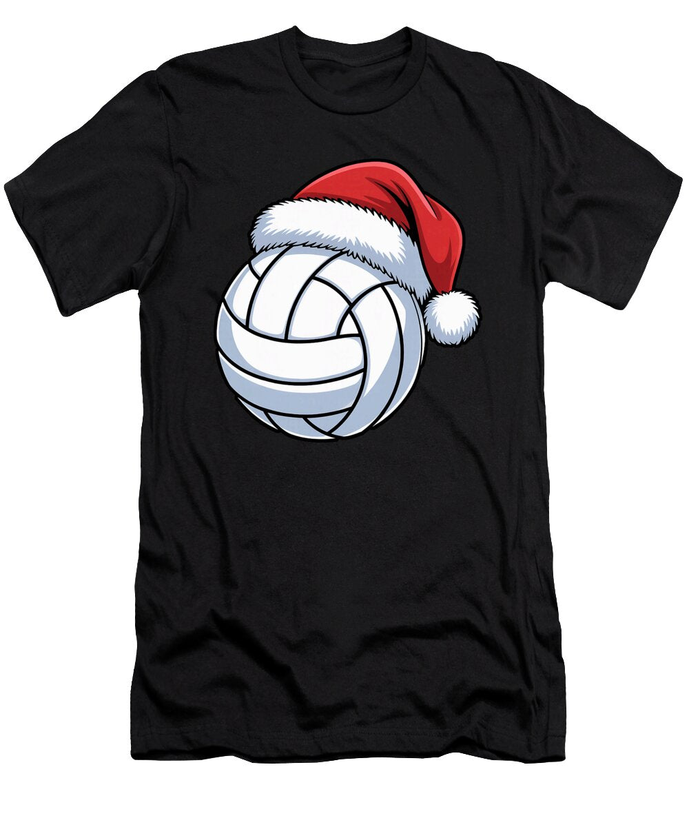 Funny Volleyball Ball Santa Hat Women Men Xmas Natalie Lidford T-Shirt