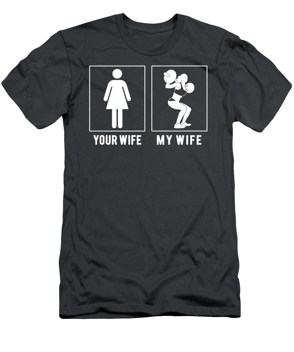 Funny Volleyball Player My Wife Your Wife Gift for Husband Spiking the Humor Volleyball Player Husband T-Shirt