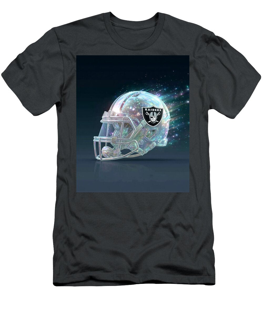 Futuristic Raiders Football Helmet Kevin Walker and Pixel Reverie T-Shirt