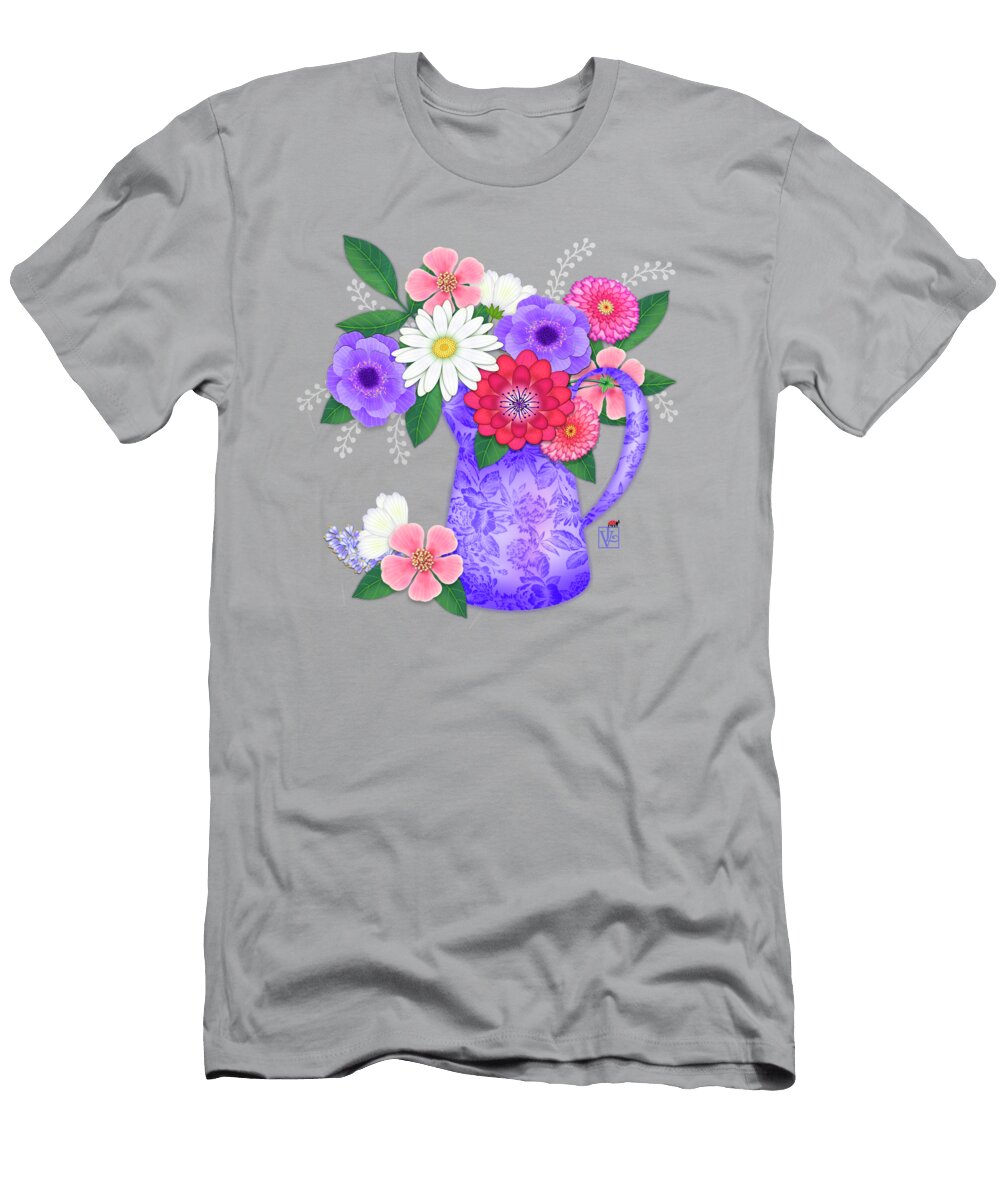 Garden Flowers in Pitcher Valerie Drake Lesiak T-Shirt