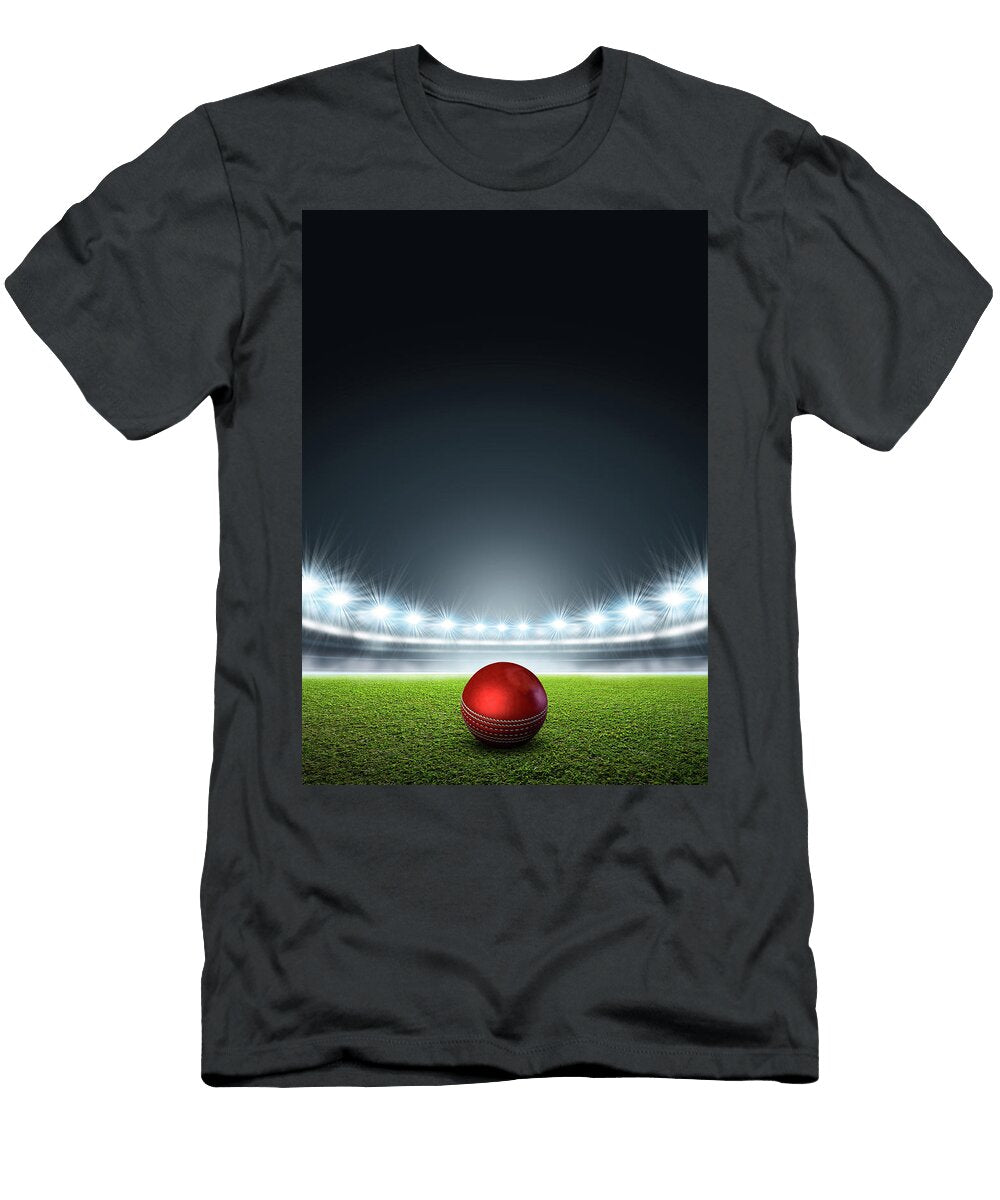 Generic Floodlit Stadium with Cricket Ball Allan Swart T-Shirt
