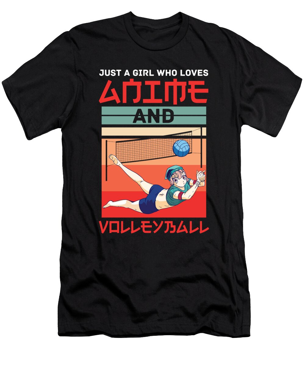 Girl Who Loves Anime and Volleyball Player Otaku Florian Dold Art T-Shirt