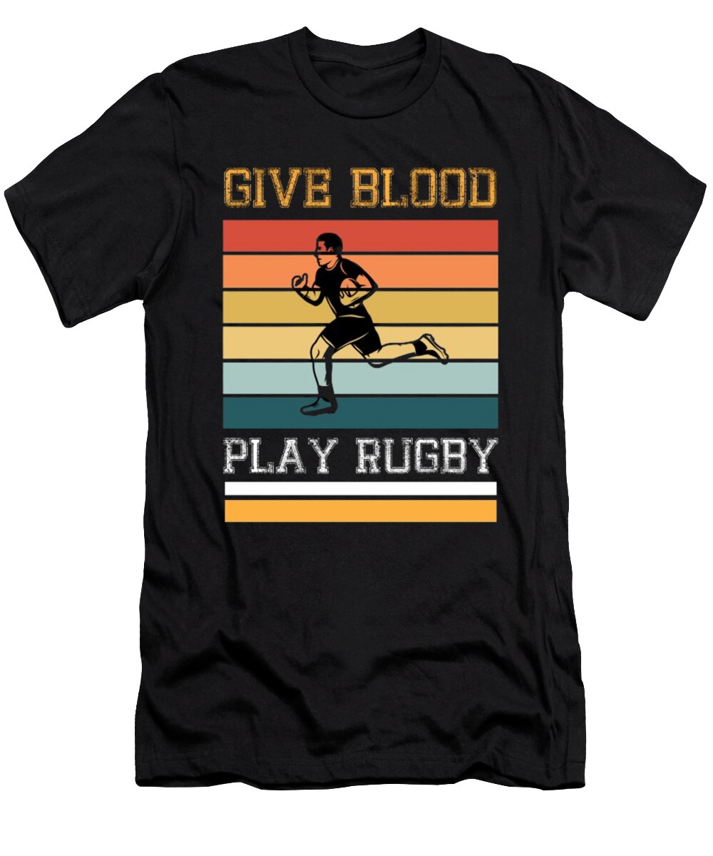 Give Blood Play Rugby Vintage Licensed Art T-Shirt