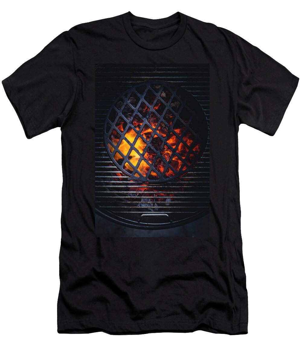 Glowing Charcoal Under a Grill Rack Eising Studio T-Shirt