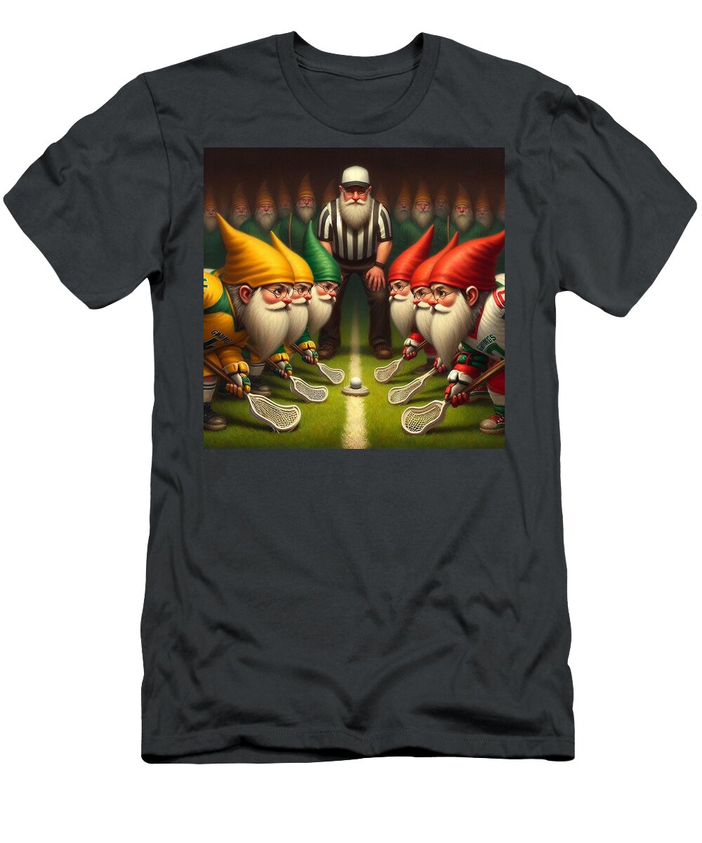 Gnome Lacrosse Face Off James Spears T-Shirt