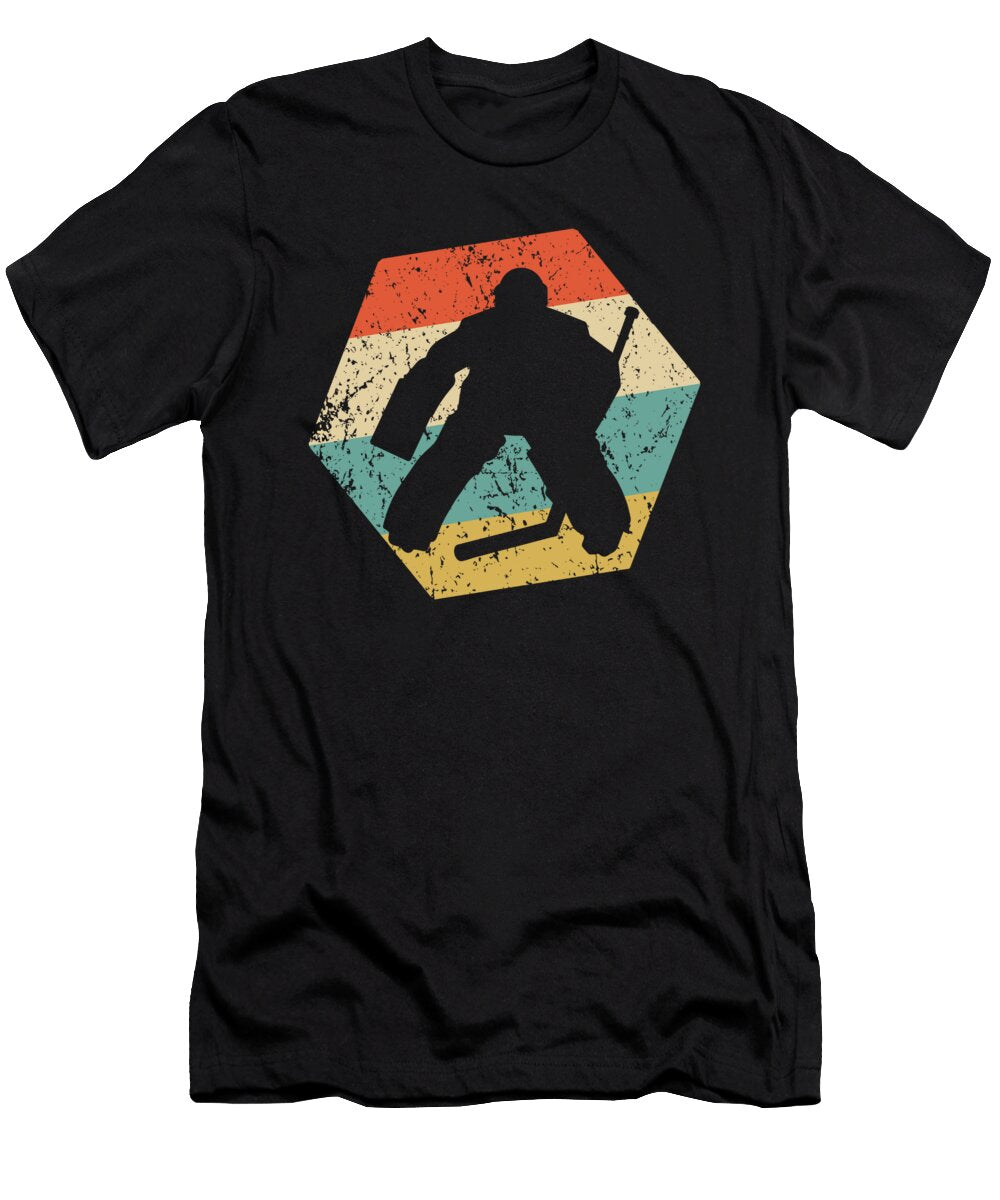 Goalie Retro Distressed Hexagon Hockey Kevin Garbes T-Shirt