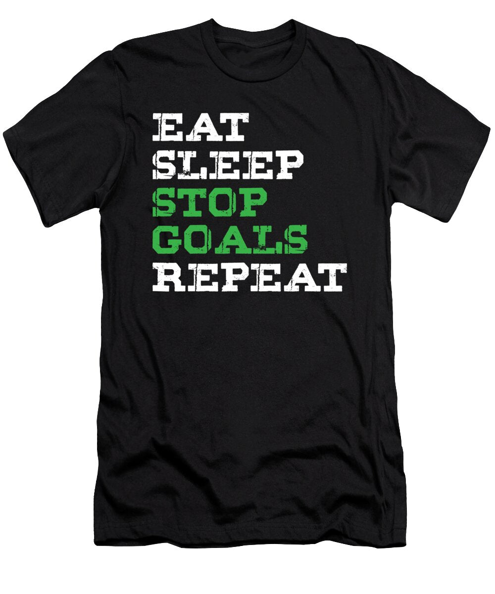 Goalkeeer Ice Hockey Player Eat Sleep Stop Goals Goal Keeper Hockeyist Gift Thomas Larch T-Shirt