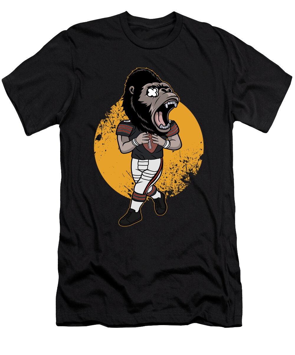 Gorilla Rugby Player American Football Rugby Team Gift Thomas Larch T-Shirt