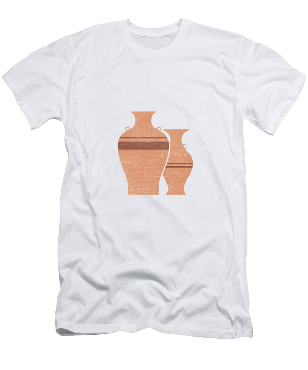 Greek Pottery 22 Hydria Terracotta Series Modern Contemporary Minimal Abstract Light Brown Studio Grafiikka T-Shirt