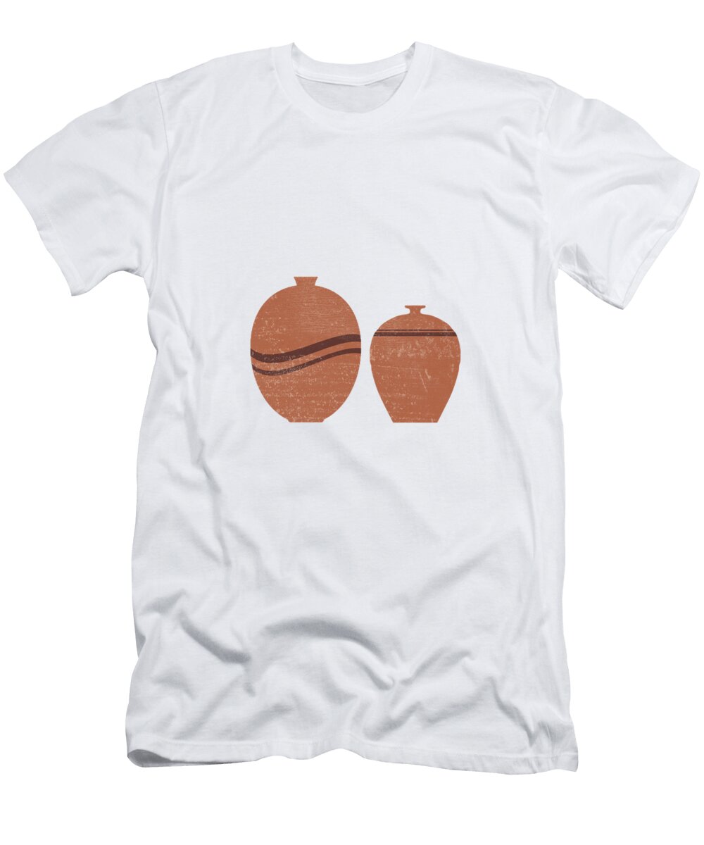 Greek Pottery 27 Aryballos Terracotta Series Modern Contemporary Minimal Abstract Brown Studio Grafiikka T-Shirt
