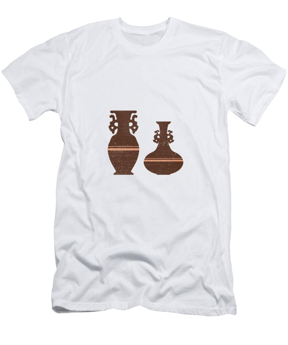 Greek Pottery 29 Clay Vases Terracotta Series Modern Contemporary Minimal Abstract Auburn Studio Grafiikka T-Shirt