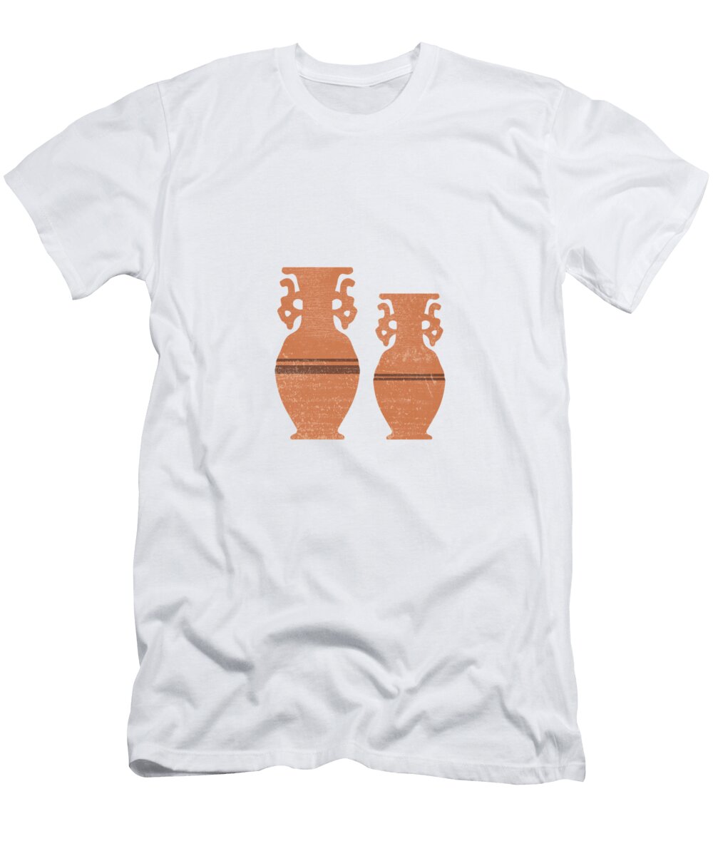 Greek Pottery 37 Amphorae Terracotta Series Modern Contemporary Minimal Abstract Sienna Studio Grafiikka T-Shirt