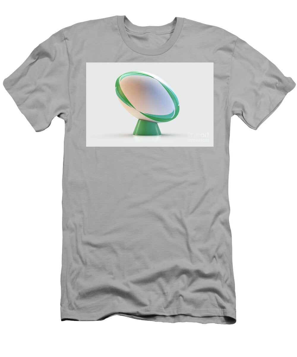 Green and White Rugby Ball Allan Swart T-Shirt