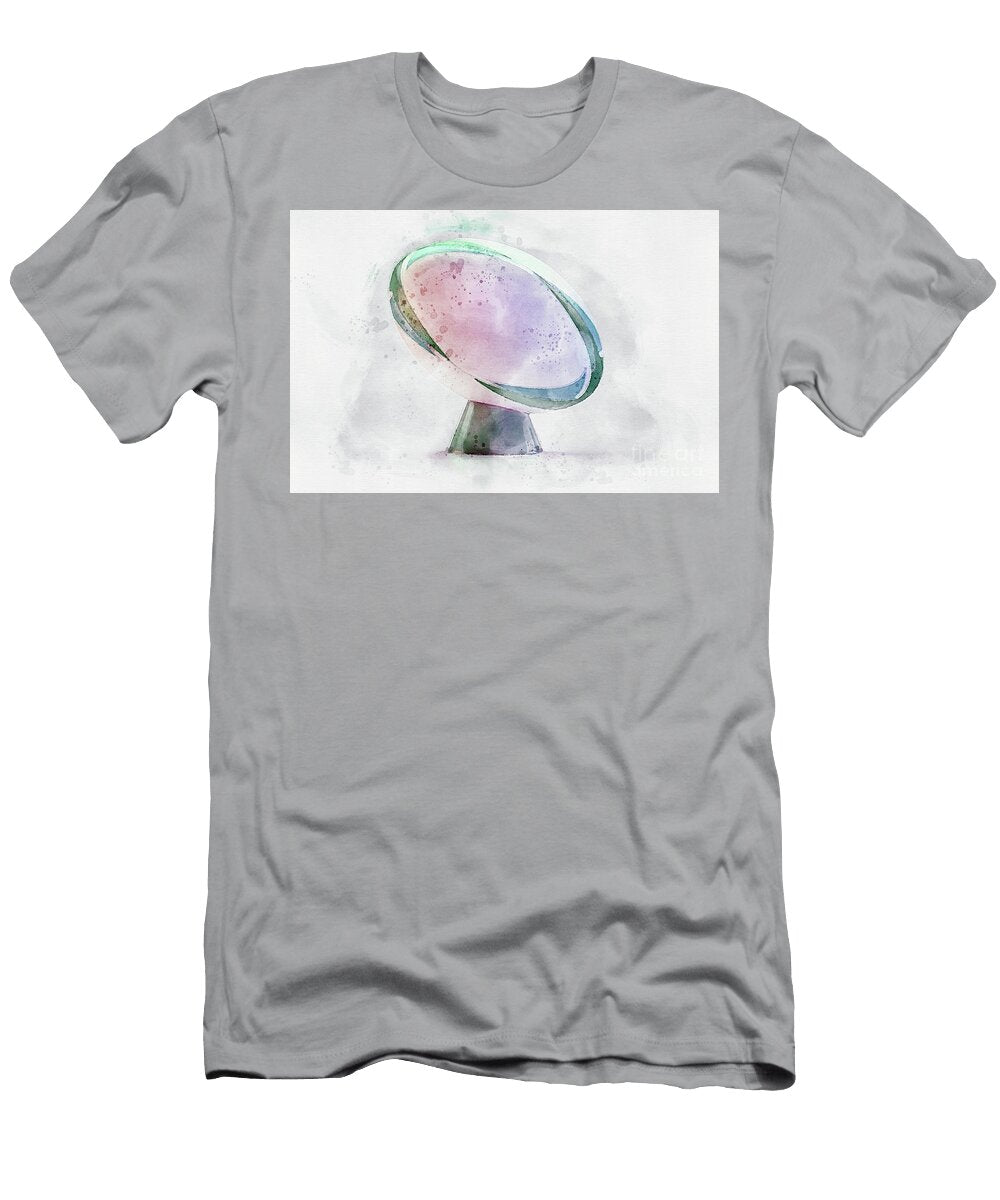 Green and White Rugby Ball Watercolor Allan Swart T-Shirt
